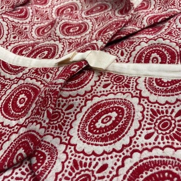 Arden B Women's Blazer Medium Tapestry Style Cropped Red and Cream Vintage y2k - Picture 3 of 9